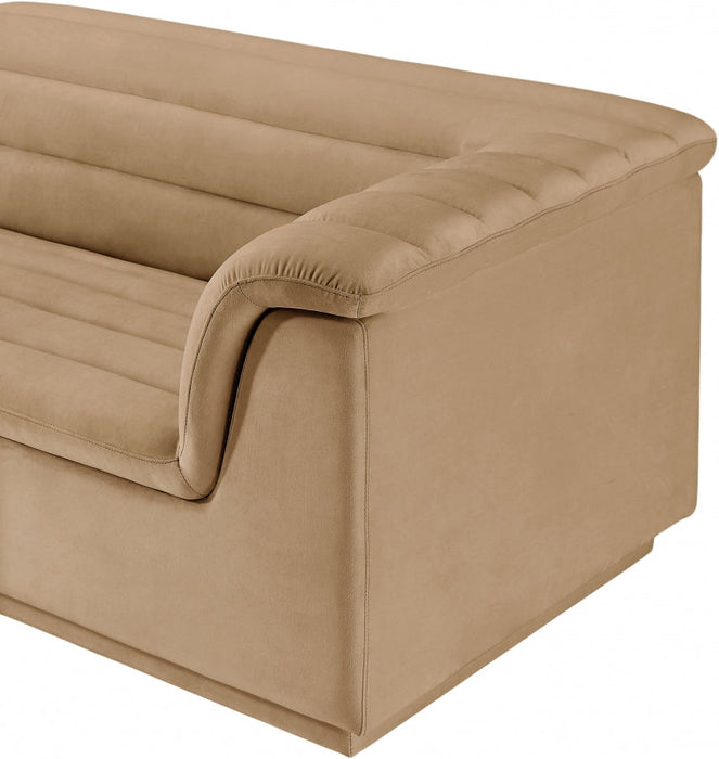 Cascade Velvet Fabric Sofa Camel - 194Camel-S119 - Vega Furniture