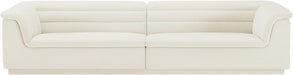 Cascade Velvet Fabric Sofa Cream - 194Cream-S119 - Vega Furniture