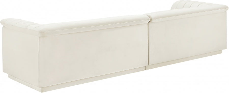 Cascade Velvet Fabric Sofa Cream - 194Cream-S119 - Vega Furniture