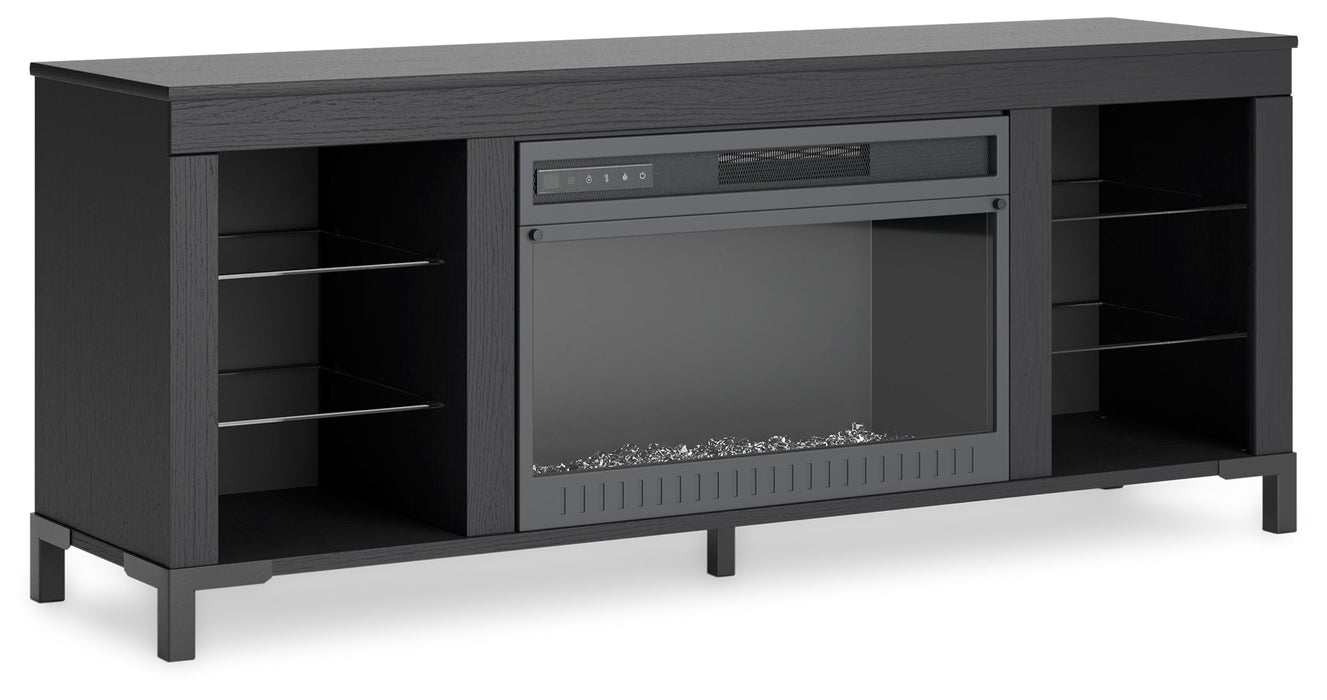 Cayberry Black 60" TV Stand with Electric Fireplace - W2721-168 - Vega Furniture
