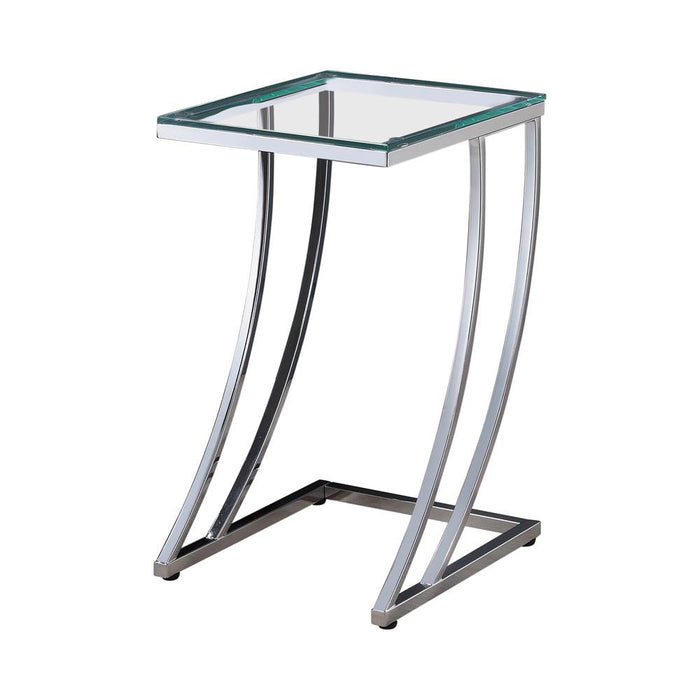 Cayden Chrome/Clear Rectangular Top Accent Table - 900082 - Vega Furniture