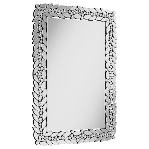 Cecily Rectangular Leaves Frame Wall Mirror with Faux Crystal - 961621 - Vega Furniture