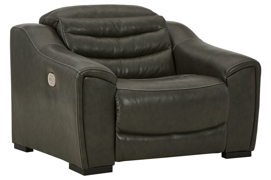 Center Line Dark Gray Power Recliner - U6340413 - Vega Furniture