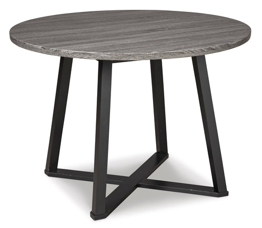 Centiar Gray/Gray 3-Piece Round Dining Set - SET | D372-16 | D372-08 - Vega Furniture