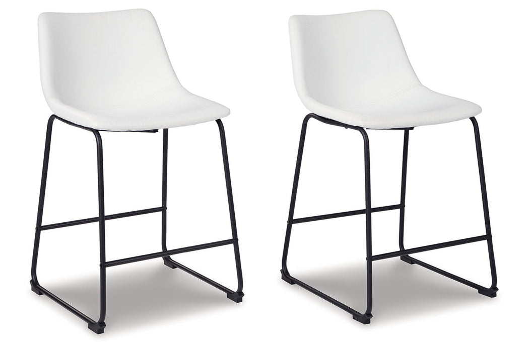 Centiar White Counter Height Barstool, Set of 2 - D372-724 - Vega Furniture