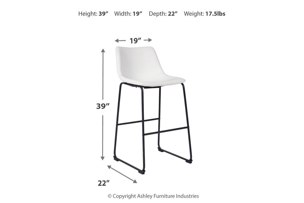 Centiar White Pub Height Barstool, Set of 2 - D372-730 - Vega Furniture