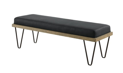 Chad Upholstered Bench with Hairpin Legs Dark Blue - 501837 - Vega Furniture