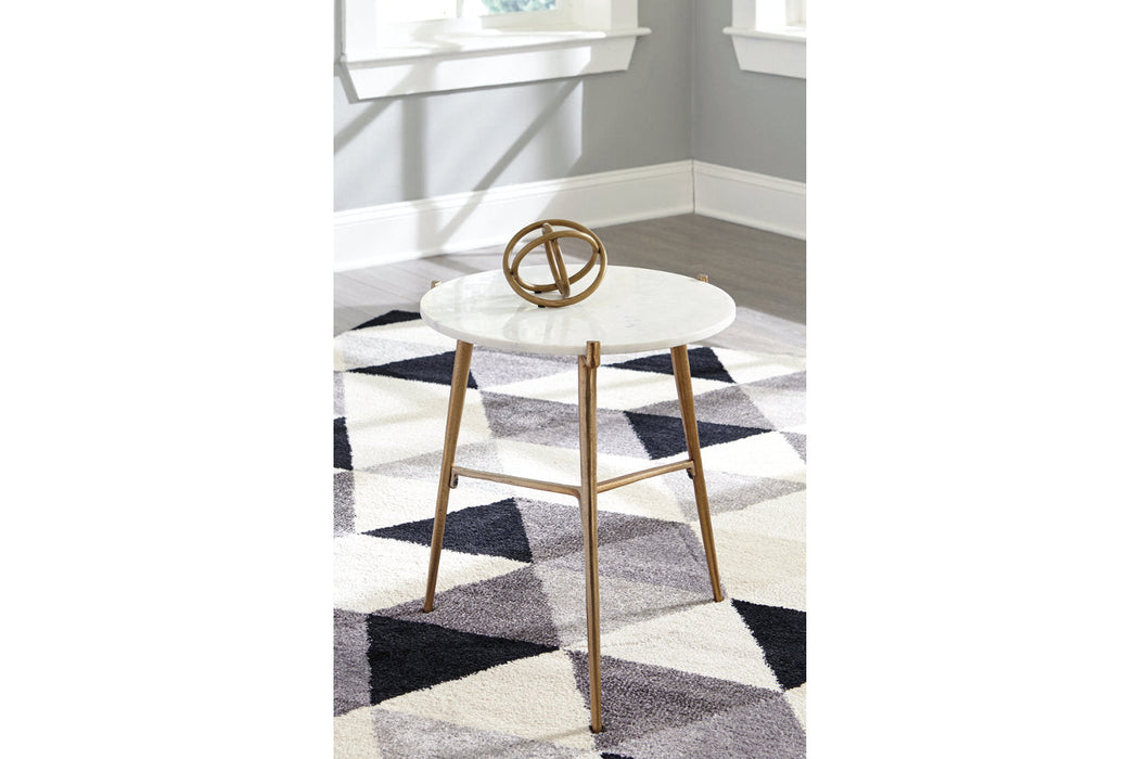 Chadton White/Gold Finish Accent Table - A4000004 - Vega Furniture