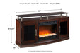 Chanceen Dark Brown 60" TV Stand with Electric Fireplace - SET | W100-02 | W757-48 - Vega Furniture