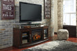 Chanceen Dark Brown 60" TV Stand with Electric Fireplace - SET | W100-101 | W757-48 - Vega Furniture