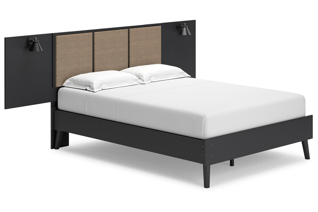 Charlang Two-tone Full Panel Platform Bed with 2 Extensions - SET | EB1198-112 | EB1198-156 | EB1198-102 - Vega Furniture