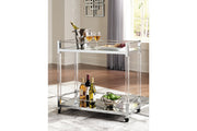 Chaseton Clear/Silver Finish Bar Cart - A4000501 - Vega Furniture