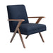 Cheryl Dark Blue/Walnut Wooden Arms Accent Chair - 905415 - Vega Furniture