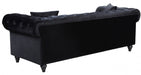 Chesterfield Black Velvet Loveseat - 662BL-L - Vega Furniture