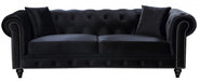 Chesterfield Black Velvet Sofa - 662BL-S - Vega Furniture