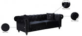 Chesterfield Black Velvet Sofa - 662BL-S - Vega Furniture