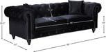 Chesterfield Black Velvet Sofa - 662BL-S - Vega Furniture