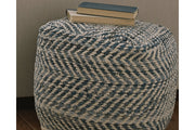 Chevron Blue Pouf - A1000445 - Vega Furniture