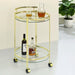 Chrissy Brass Round Glass Bar Cart - 181366 - Vega Furniture