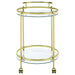 Chrissy Brass Round Glass Bar Cart - 181366 - Vega Furniture