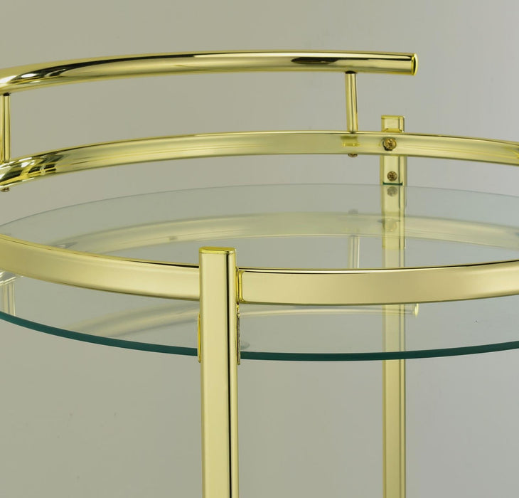 Chrissy Brass Round Glass Bar Cart - 181366 - Vega Furniture