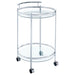 Chrissy Chrome Round Glass Bar Cart - 181367 - Vega Furniture