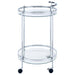 Chrissy Chrome Round Glass Bar Cart - 181367 - Vega Furniture