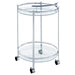 Chrissy Chrome Round Glass Bar Cart - 181367 - Vega Furniture