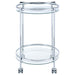 Chrissy Chrome Round Glass Bar Cart - 181367 - Vega Furniture