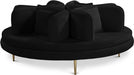 Circlet Black Velvet Roundabout Sofa - 627Black - Vega Furniture