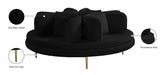 Circlet Black Velvet Roundabout Sofa - 627Black - Vega Furniture