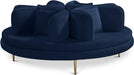 Circlet Blue Velvet Roundabout Sofa - 627Navy - Vega Furniture