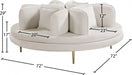 Circlet Cream Velvet Roundabout Sofa - 627Cream - Vega Furniture