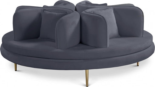 Circlet Grey Velvet Roundabout Sofa - 627Grey - Vega Furniture