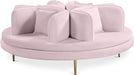 Circlet Pink Velvet Roundabout Sofa - 627Pink - Vega Furniture