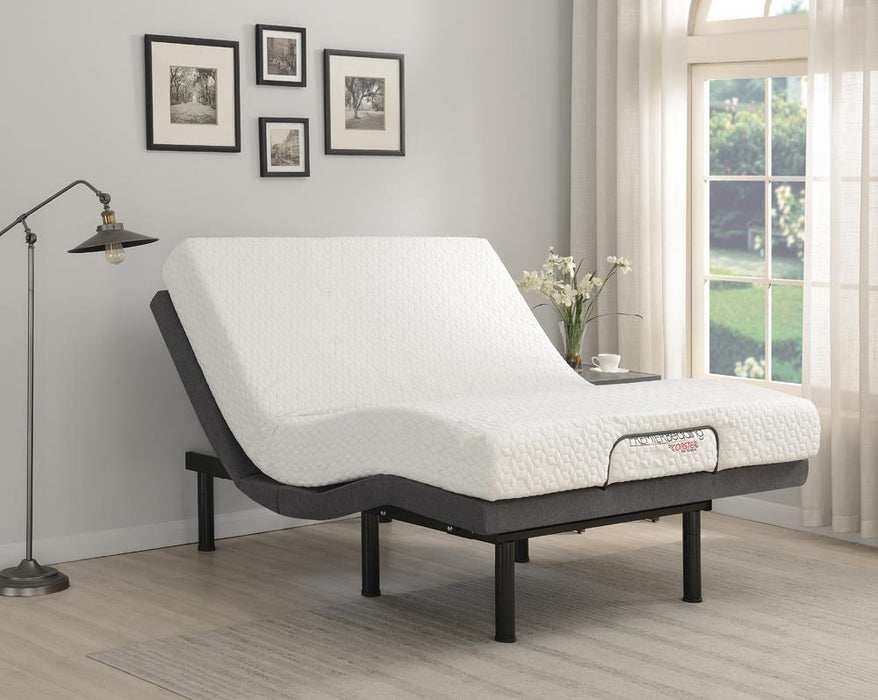 Clara Gray/Black Queen Adjustable Bed Base - 350131Q - Vega Furniture