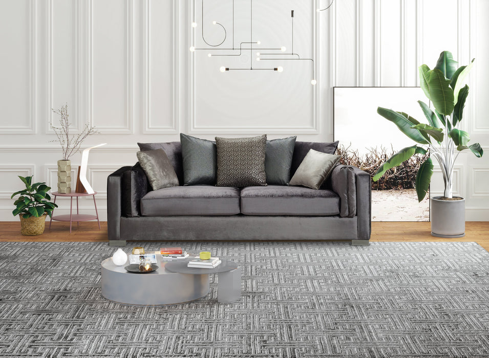 Clara Gray Velvet Sofa & Loveseat - CLARAGRAY-SL - Vega Furniture