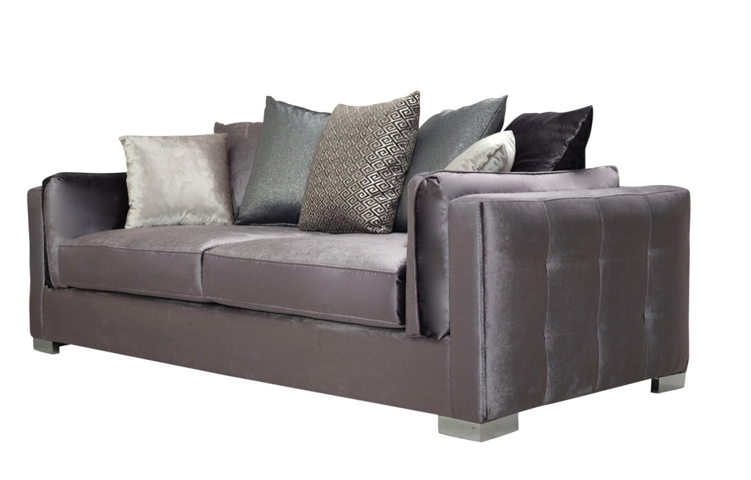 Clara Gray Velvet Sofa & Loveseat - CLARAGRAY-SL - Vega Furniture