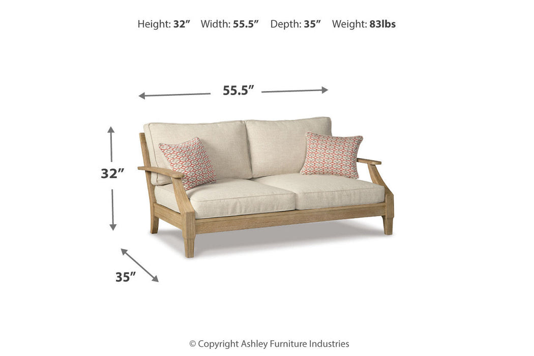 Clare View Beige Loveseat with Cushion - P801-835 - Vega Furniture