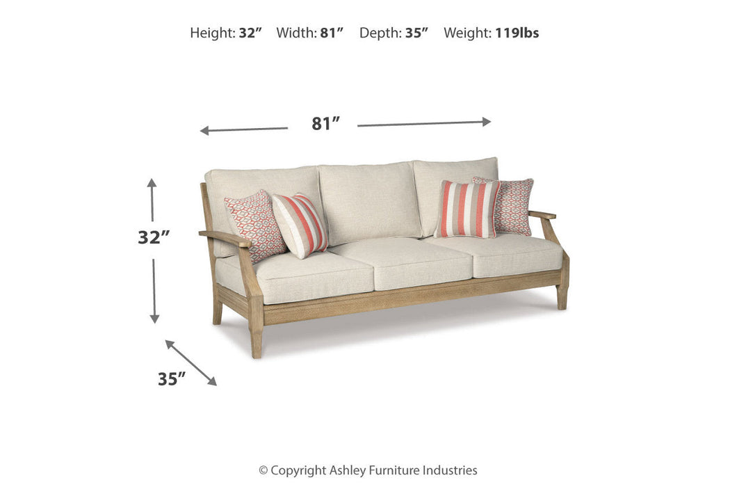 Clare View Beige Sofa with Cushion - P801-838 - Vega Furniture