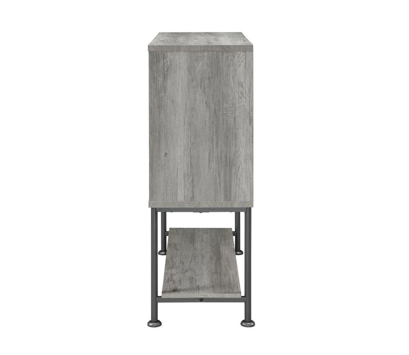 Claremont Gray Driftwood Sliding Door Bar Cabinet with Lower Shelf - 183038 - Vega Furniture
