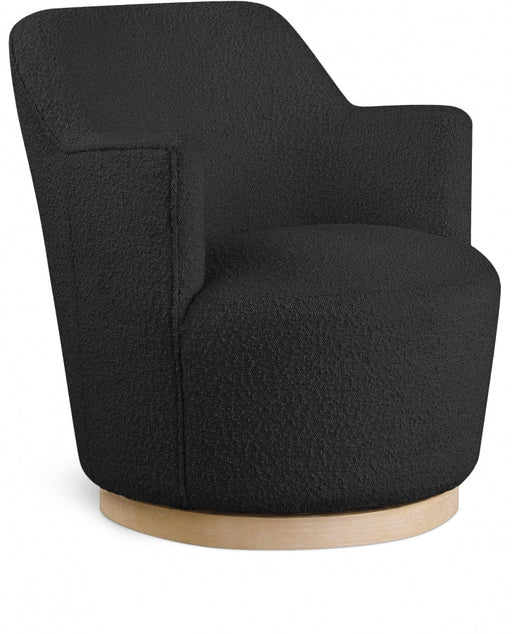 Clarita Boucle Fabric Swivel Accent Chair Black - 450Black - Vega Furniture