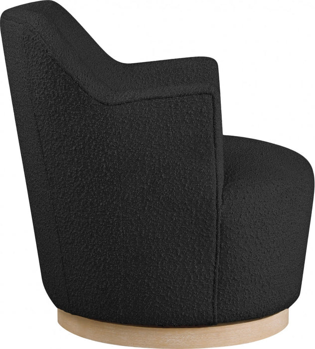 Clarita Boucle Fabric Swivel Accent Chair Black - 450Black - Vega Furniture