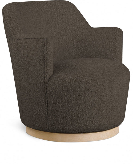 Clarita Boucle Fabric Swivel Accent Chair Brown - 450Brown - Vega Furniture