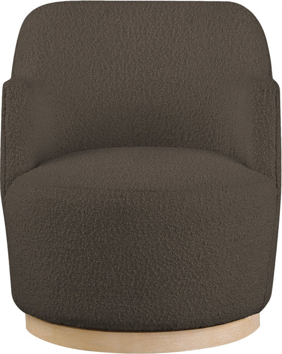 Clarita Boucle Fabric Swivel Accent Chair Brown - 450Brown - Vega Furniture