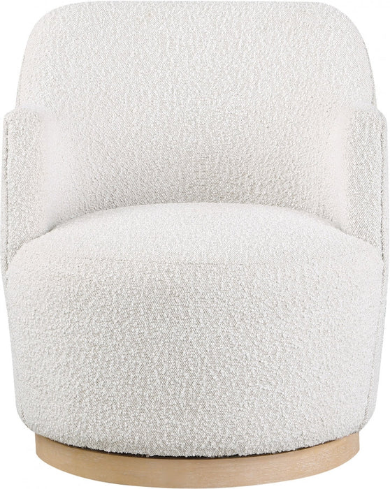Clarita Boucle Fabric Swivel Accent Chair Cream - 450Cream - Vega Furniture