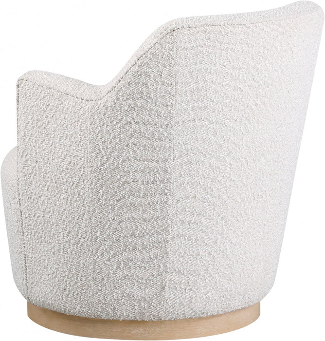 Clarita Boucle Fabric Swivel Accent Chair Cream - 450Cream - Vega Furniture