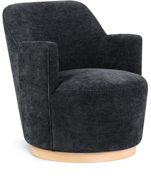 Clarita Chenille Fabric Swivel Accent Chair Black - 449Black - Vega Furniture