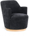 Clarita Chenille Fabric Swivel Accent Chair Black - 449Black - Vega Furniture