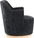 Clarita Chenille Fabric Swivel Accent Chair Black - 449Black - Vega Furniture